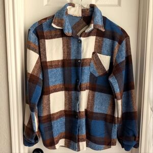 3/$10 Adora Blue/Brown Plaid Shacket